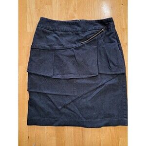 Larry Levine Gray Tiered Zipper Detail Stretch Pencil Skirt Size 6